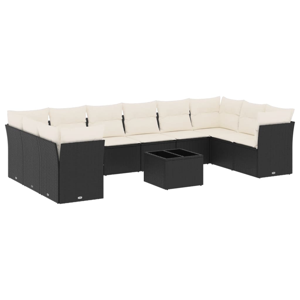 11-delige Loungeset met kussens poly rattan