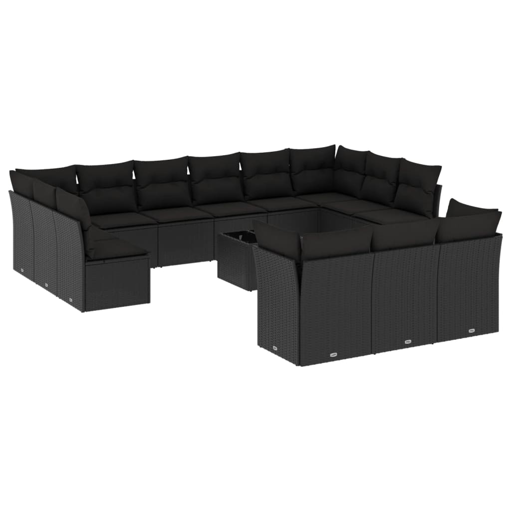 14-delige Loungeset met kussens poly rattan