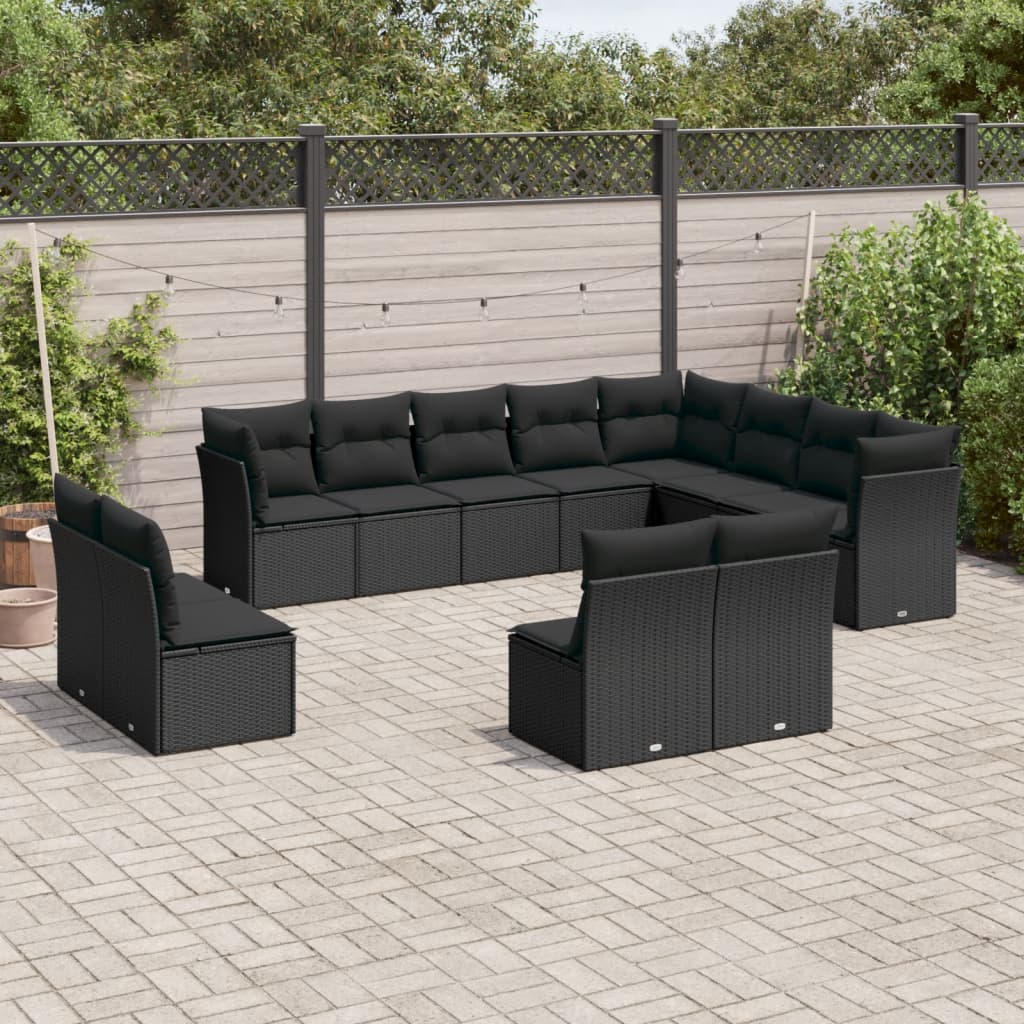 13-delige Loungeset met kussens poly rattan