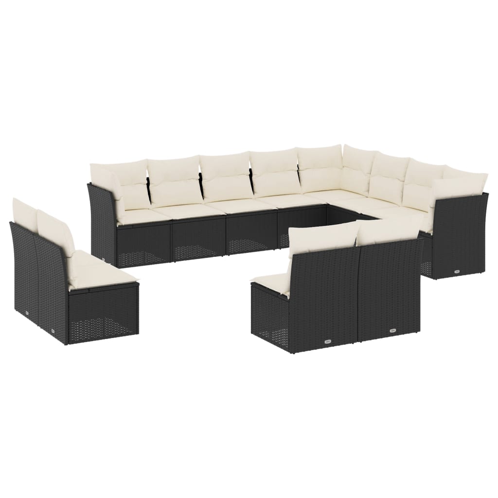 13-delige Loungeset met kussens poly rattan