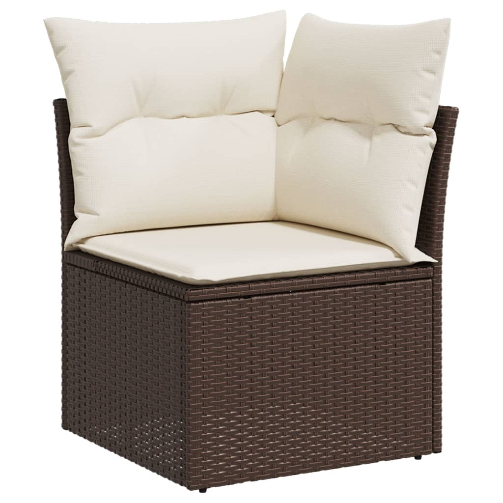 13-delige Loungeset met kussens poly rattan grijs