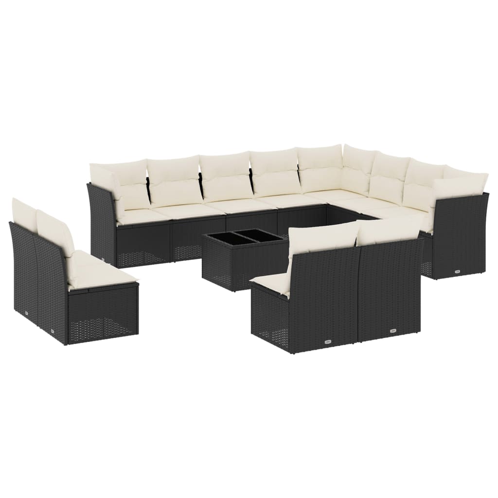 13-delige Loungeset met kussens poly rattan