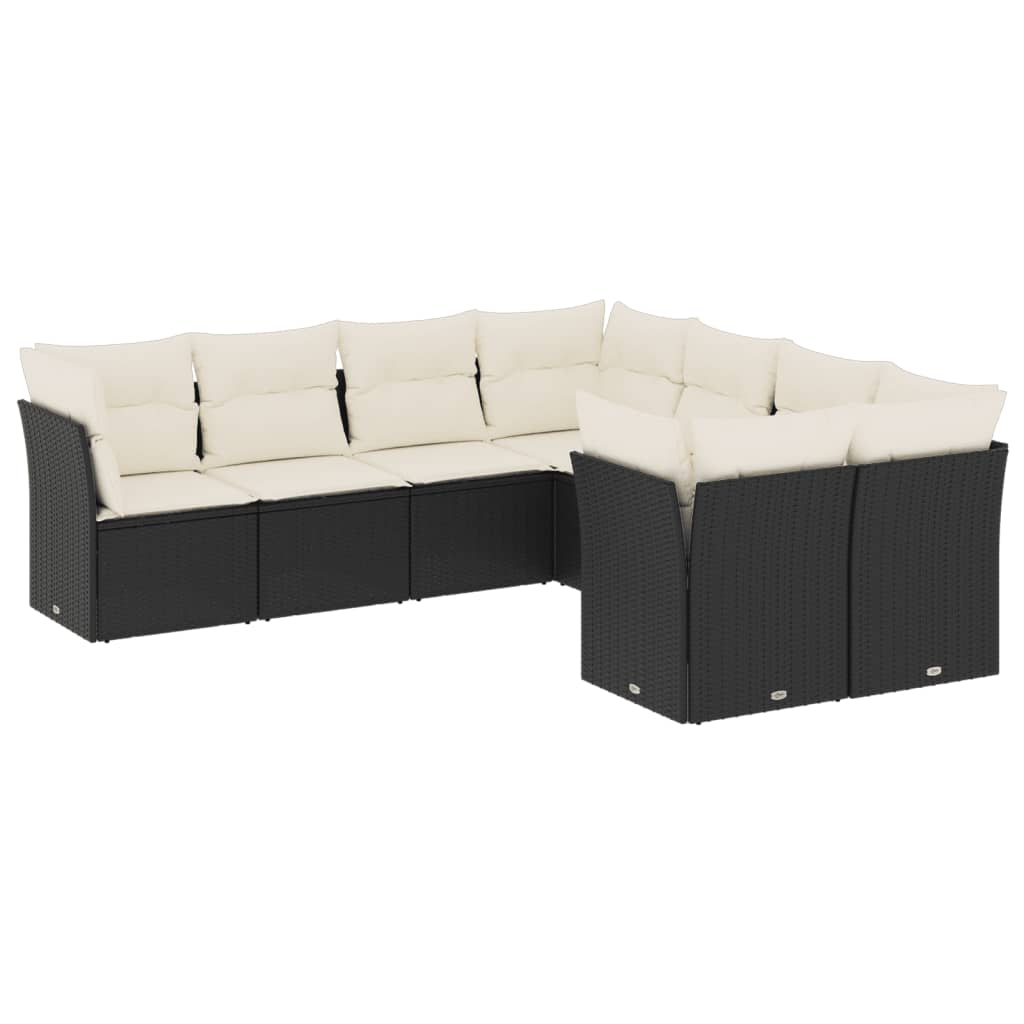 8-delige Loungeset met kussens poly rattan