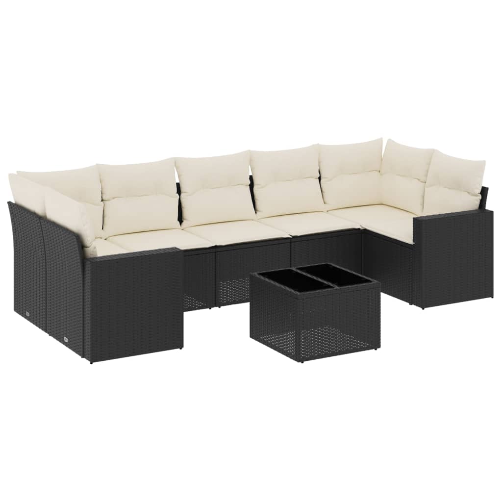 8-delige Loungeset met kussens poly rattan