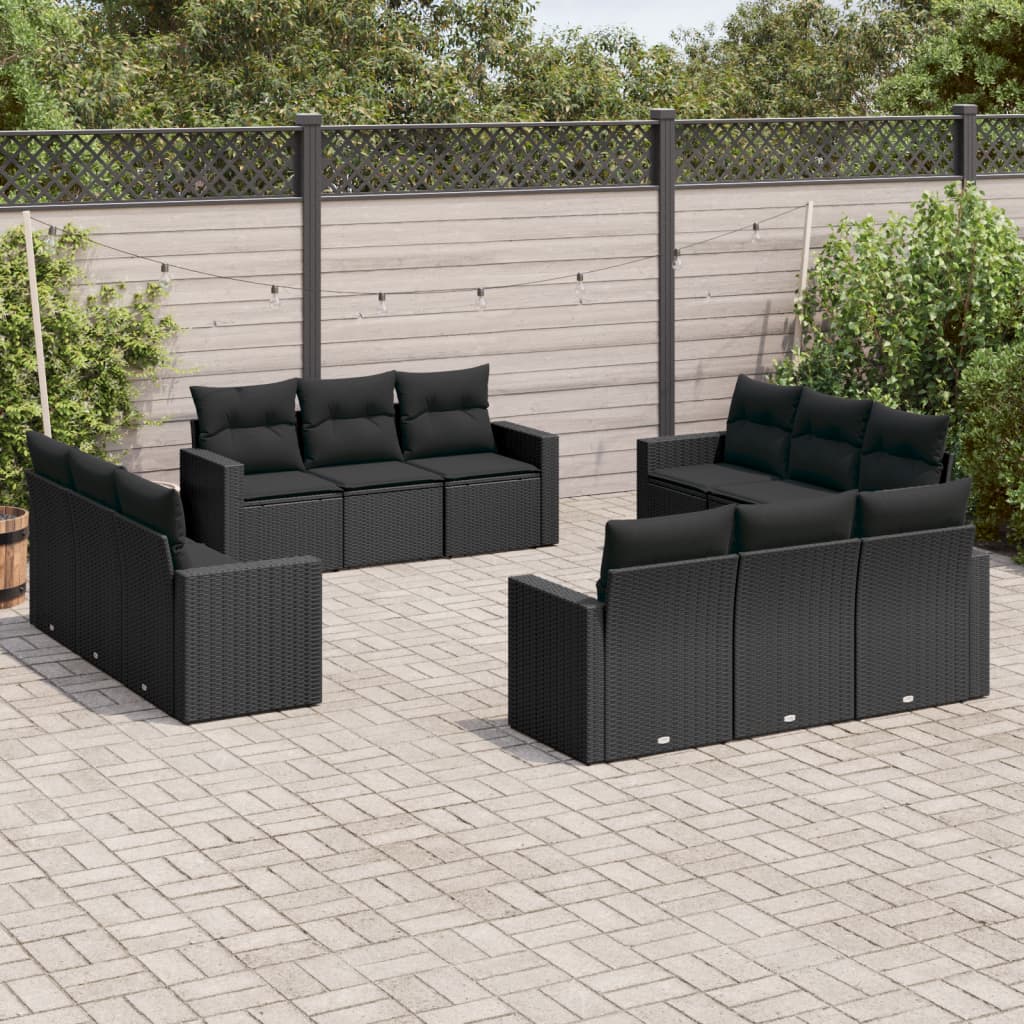 13-delige Loungeset met kussens poly rattan