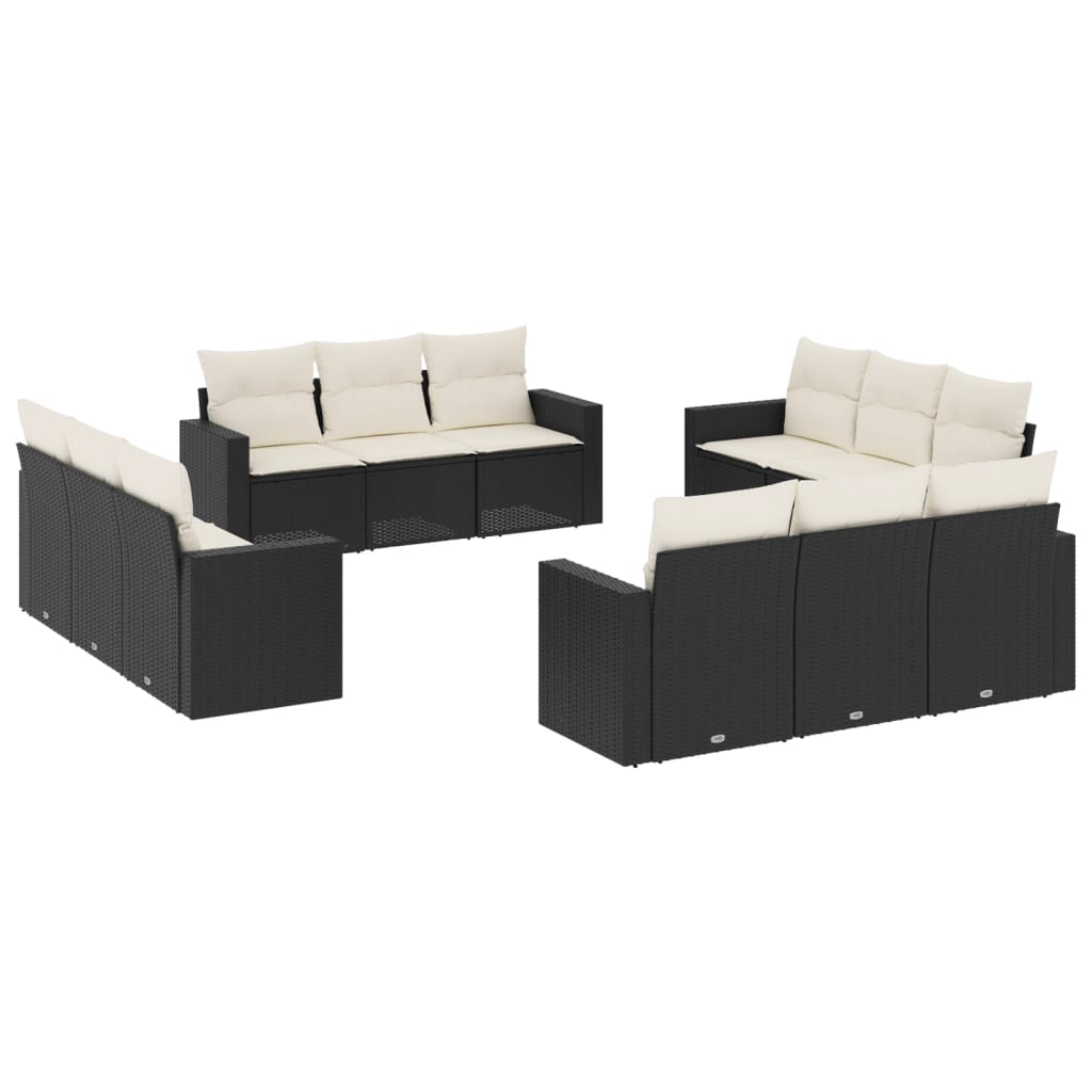 13-delige Loungeset met kussens poly rattan