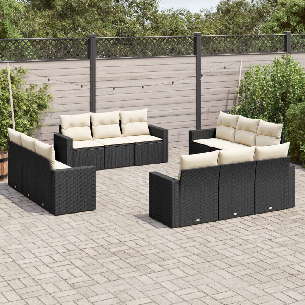 13-delige Loungeset met kussens poly rattan