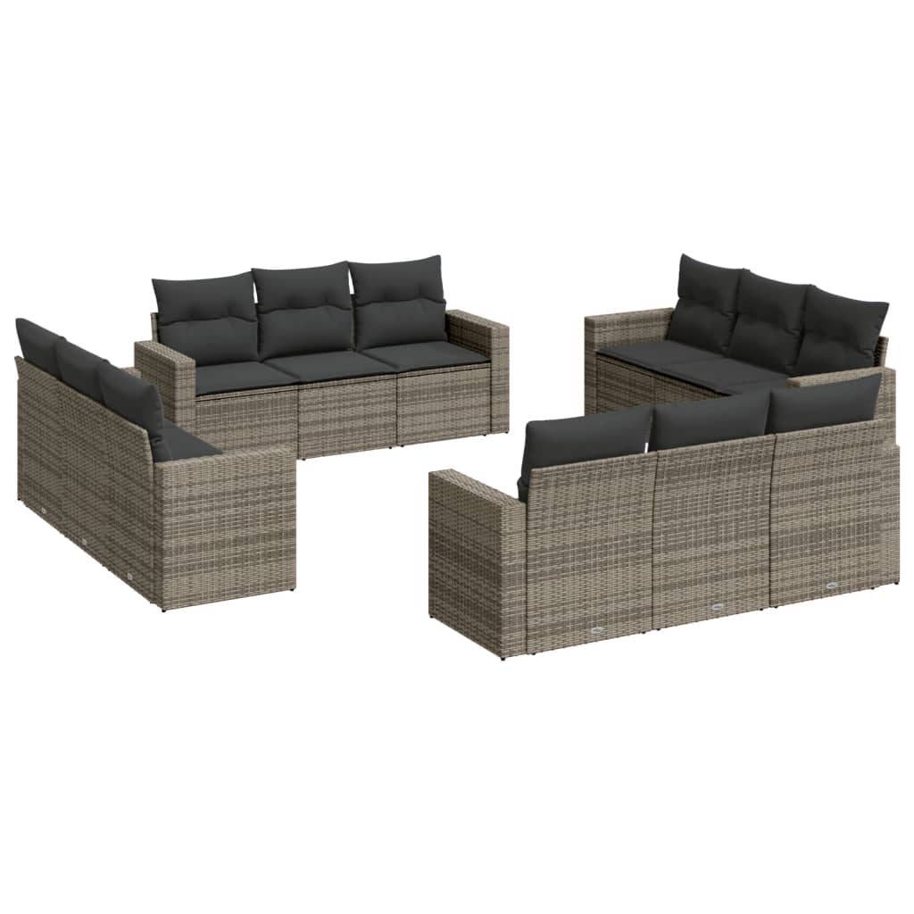 13-delige Loungeset met kussens poly rattan