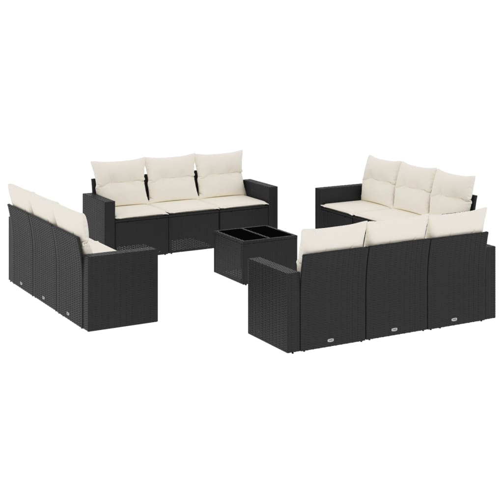 13-delige Loungeset met kussens poly rattan