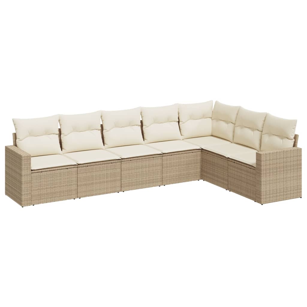 8-delige Loungeset met kussens poly rattan