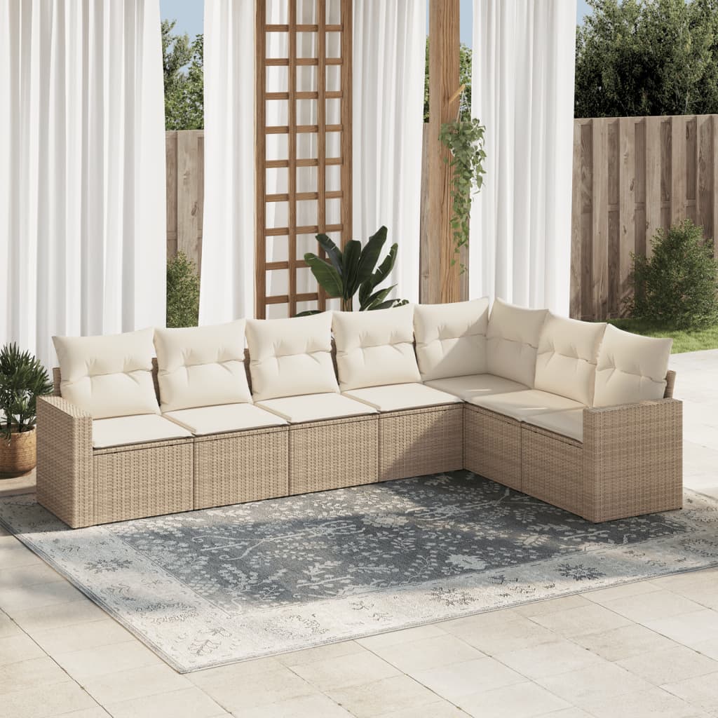 8-delige Loungeset met kussens poly rattan