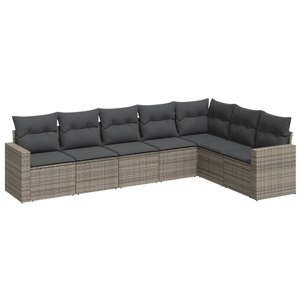 8-delige Loungeset met kussens poly rattan