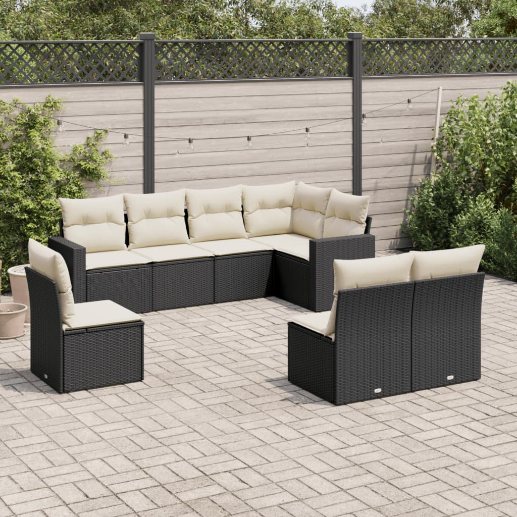 9-delige Loungeset met kussens poly rattan