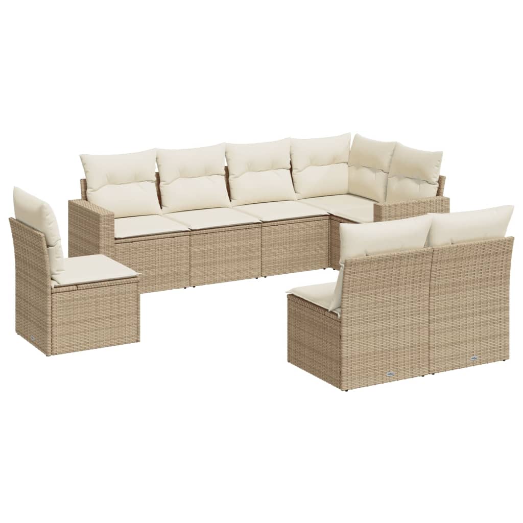 9-delige Loungeset met kussens poly rattan