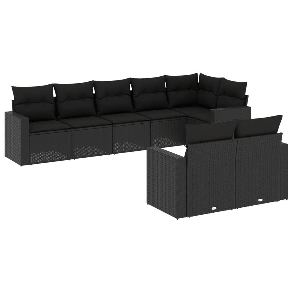 9-delige Loungeset met kussens poly rattan