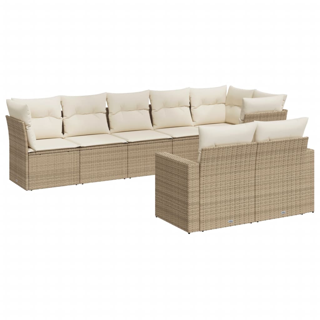 9-delige Loungeset met kussens poly rattan