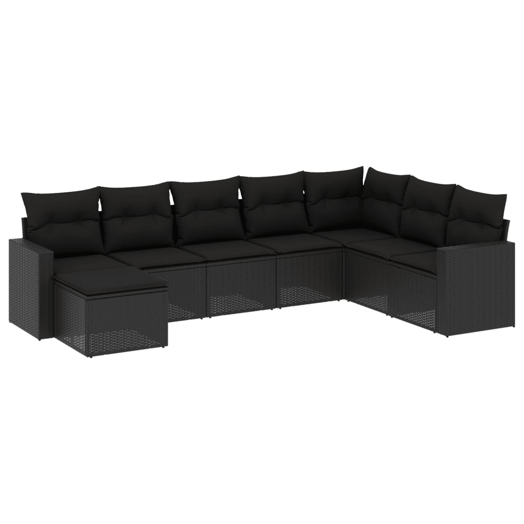 9-delige Loungeset met kussens poly rattan