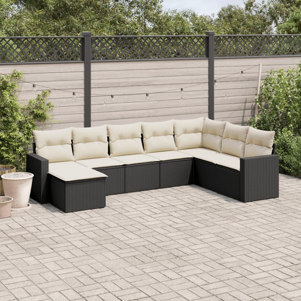 9-delige Loungeset met kussens poly rattan