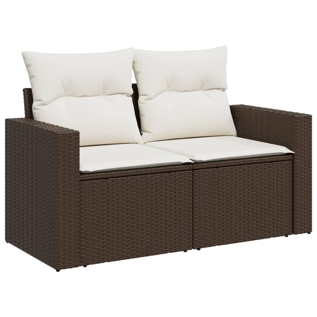 11-delige Loungeset met kussens poly rattan lichtgrijs