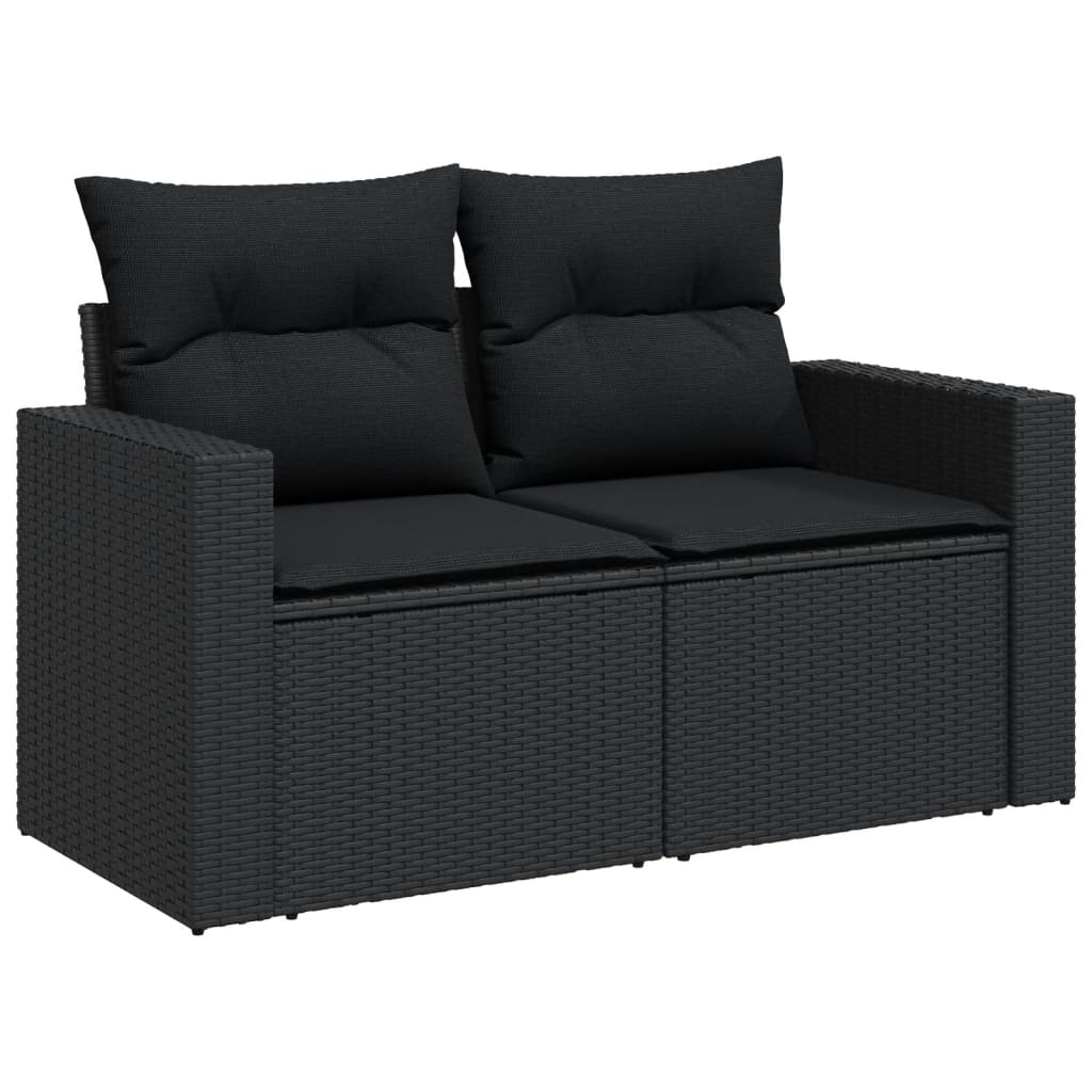 11-delige Loungeset met kussens poly rattan lichtgrijs