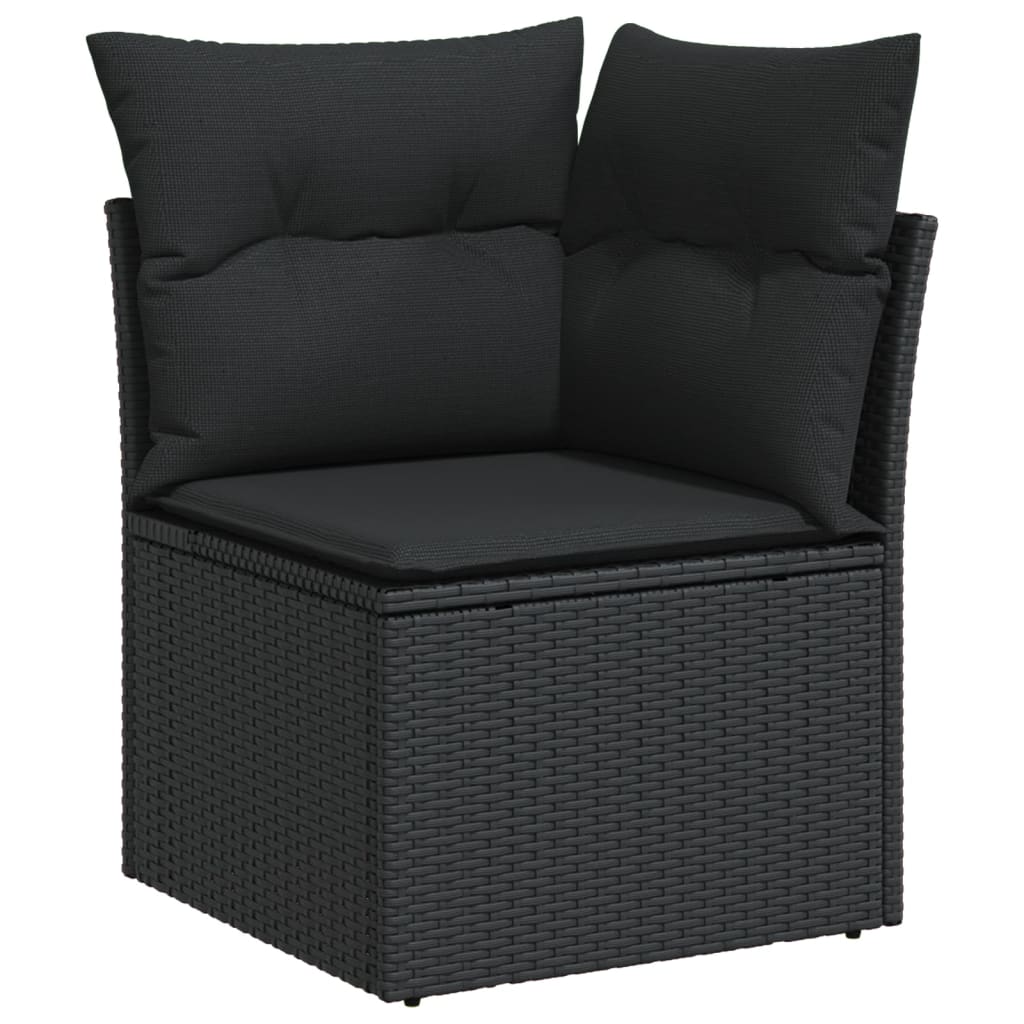 11-delige Loungeset met kussens poly rattan lichtgrijs