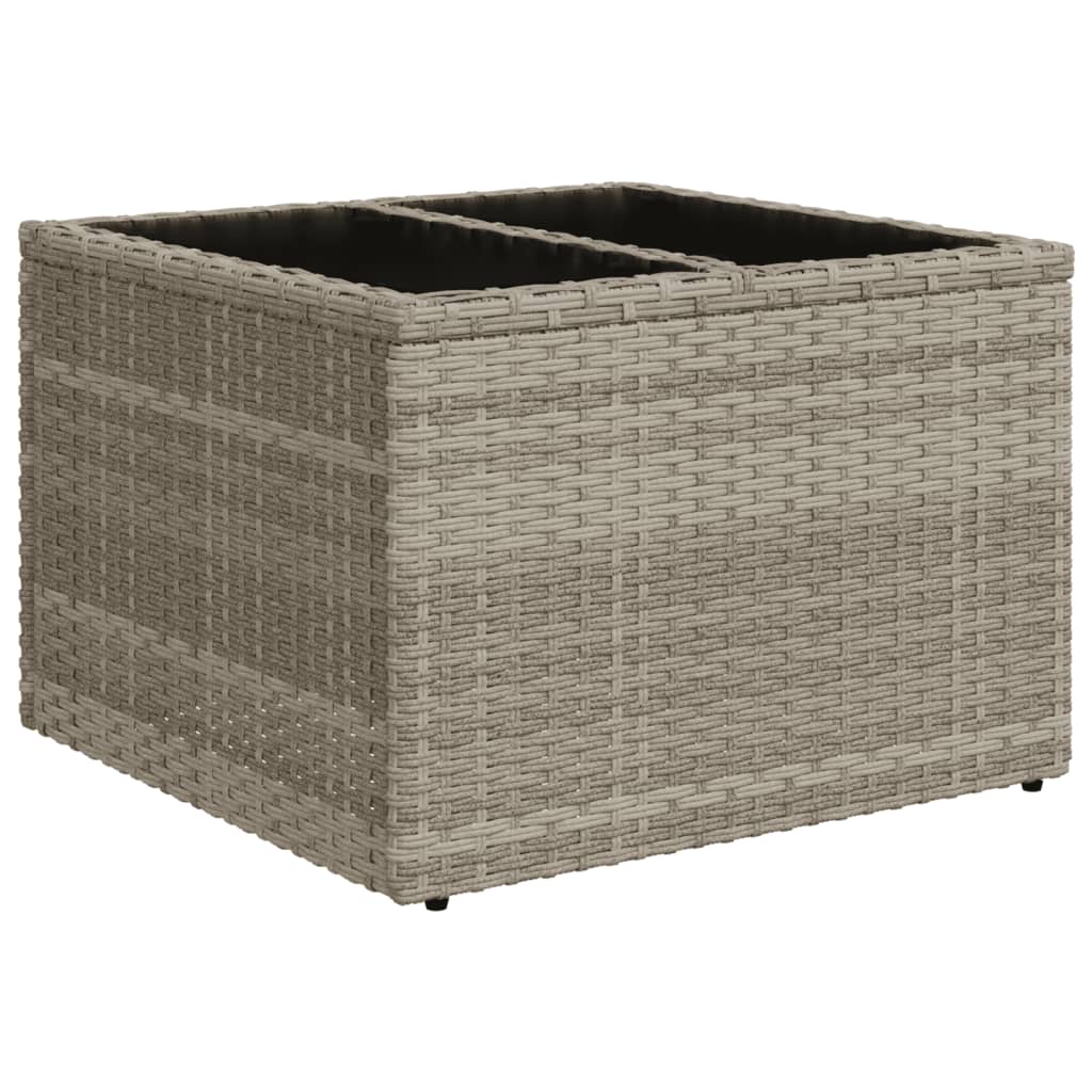 11-delige Loungeset met kussens poly rattan lichtgrijs