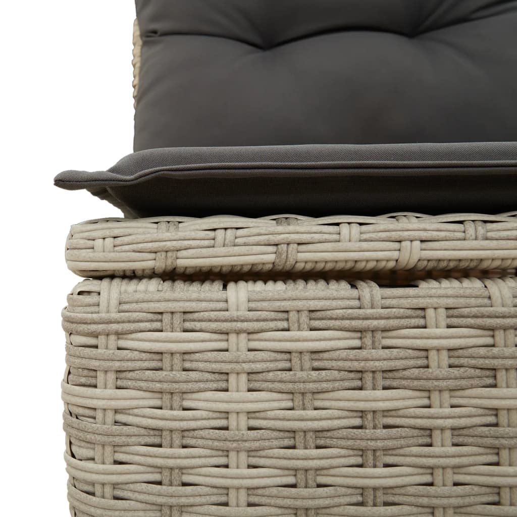 10-delige Loungeset met kussens poly rattan bruin