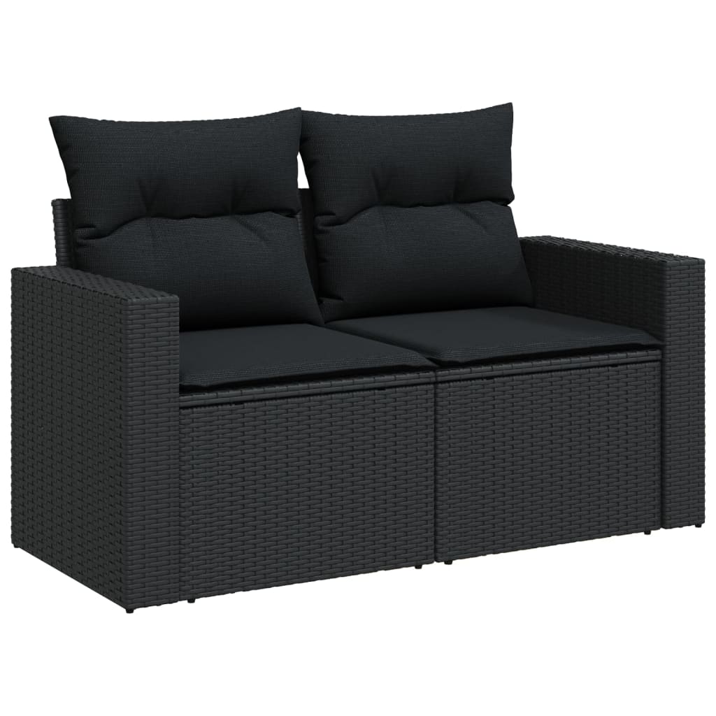 10-delige Loungeset met kussens poly rattan bruin