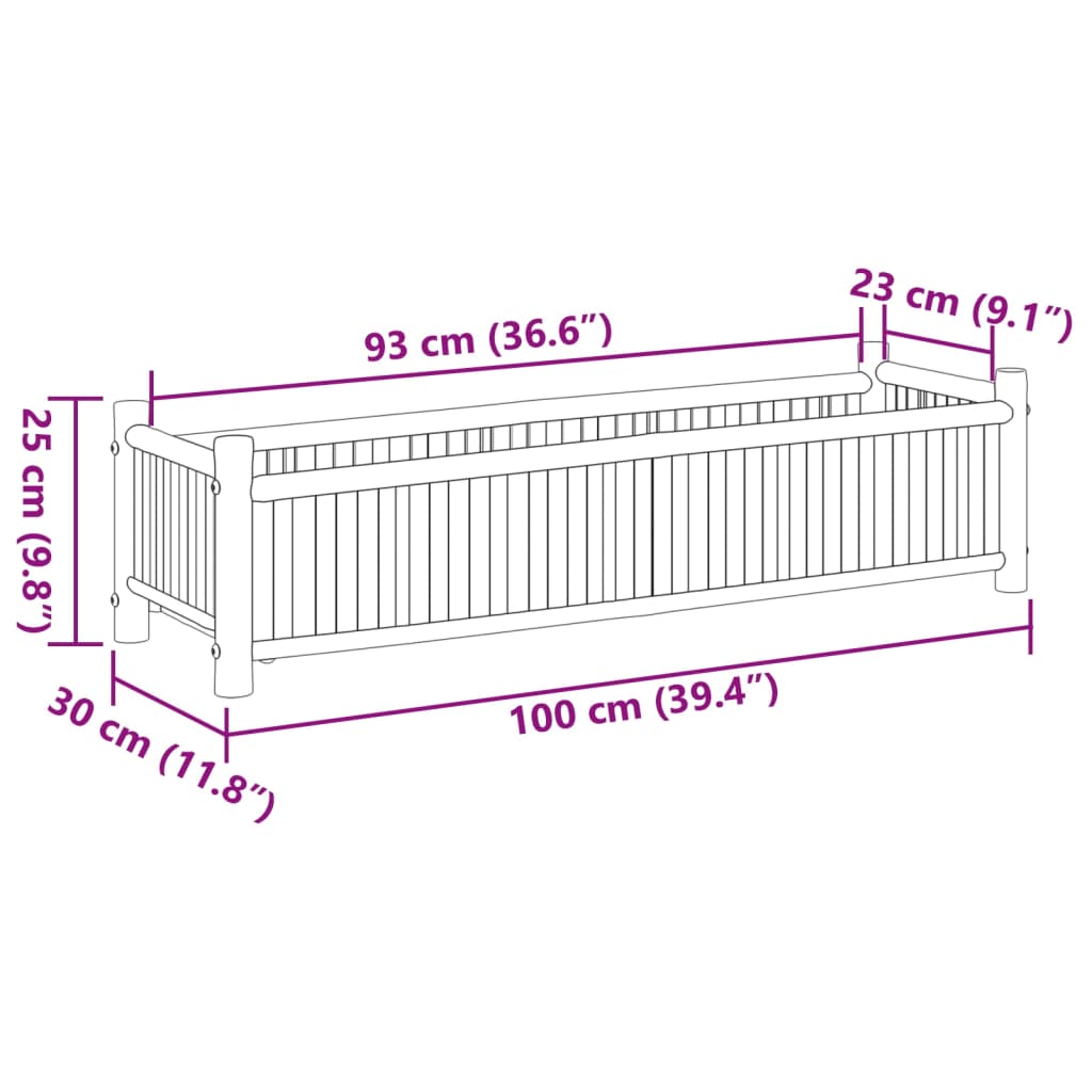 Plantenbak 50x30x25 cm bamboe