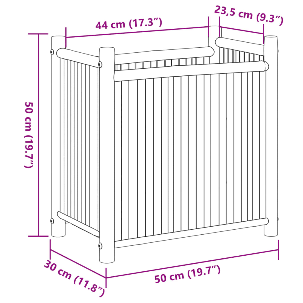 Plantenbak 50x30x25 cm bamboe