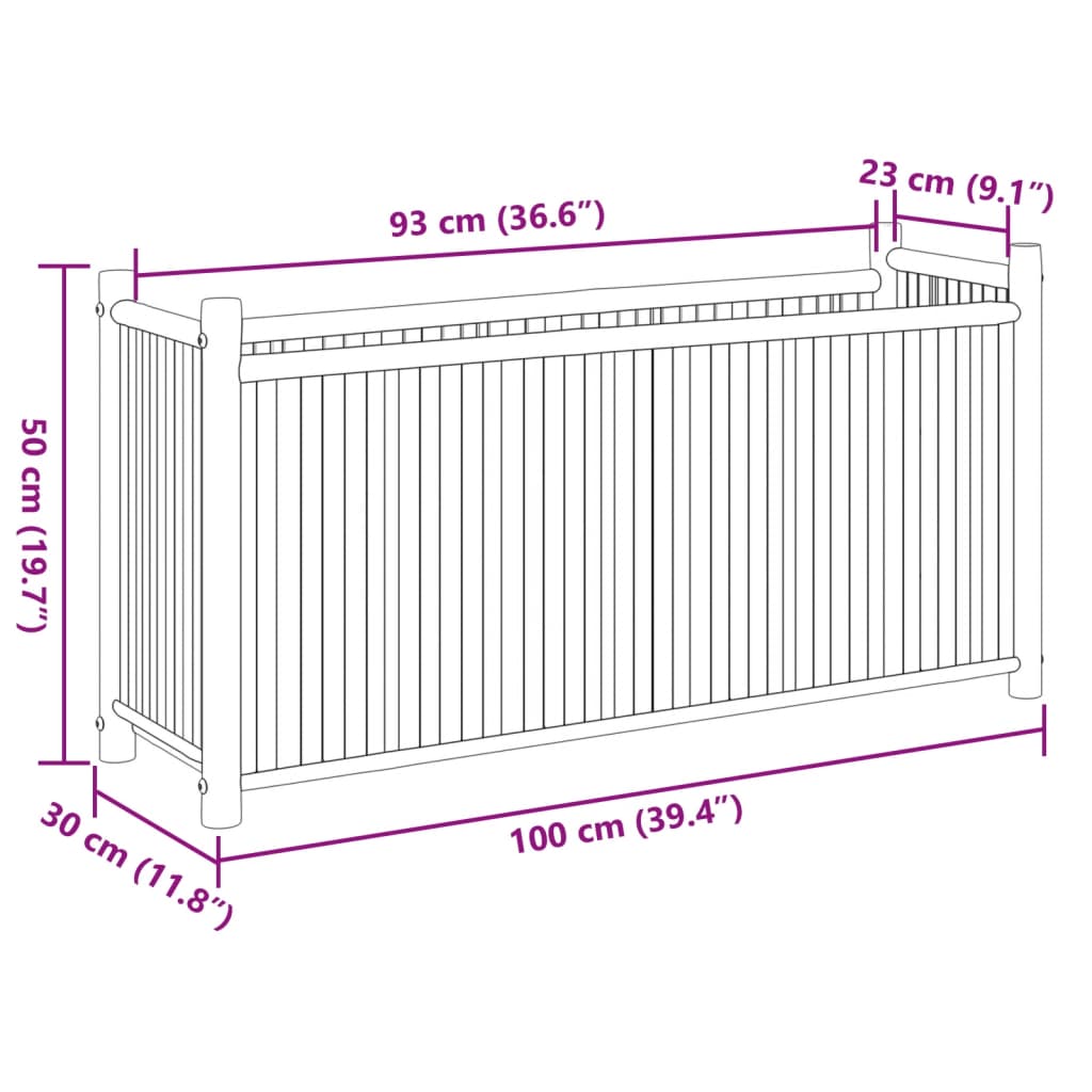 Plantenbak 50x30x25 cm bamboe