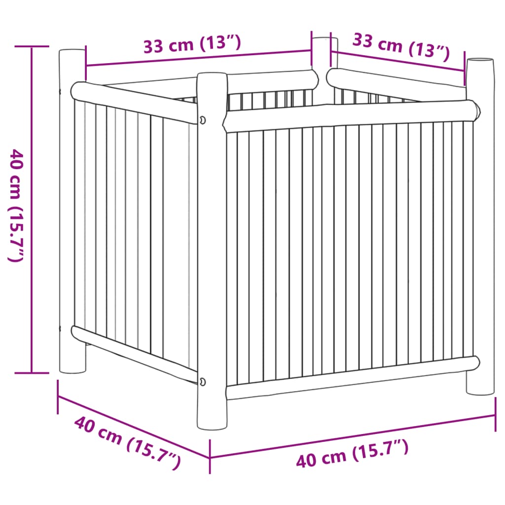 Plantenbak 50x30x25 cm bamboe