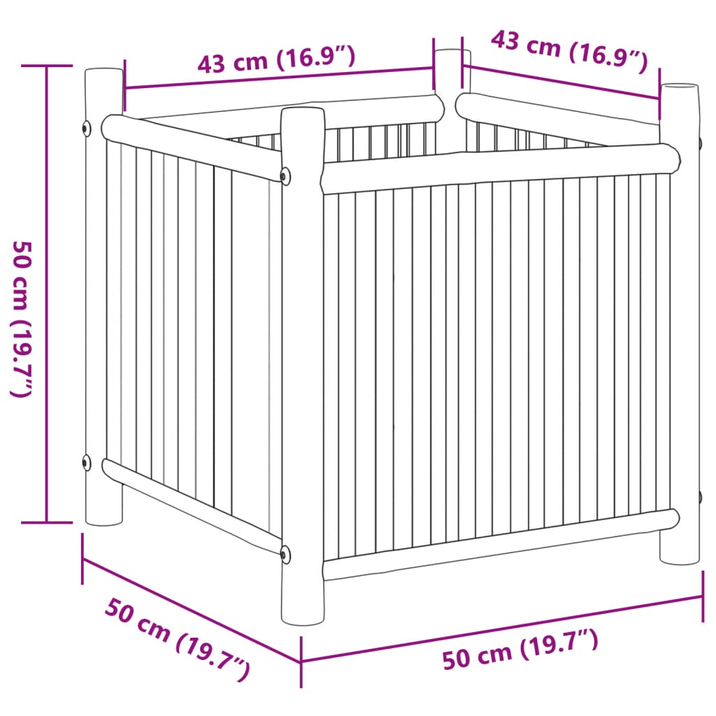 Plantenbak 50x30x25 cm bamboe