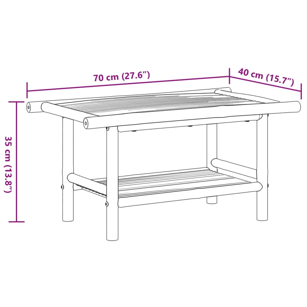 Salontafel 90x50x45 cm bamboe