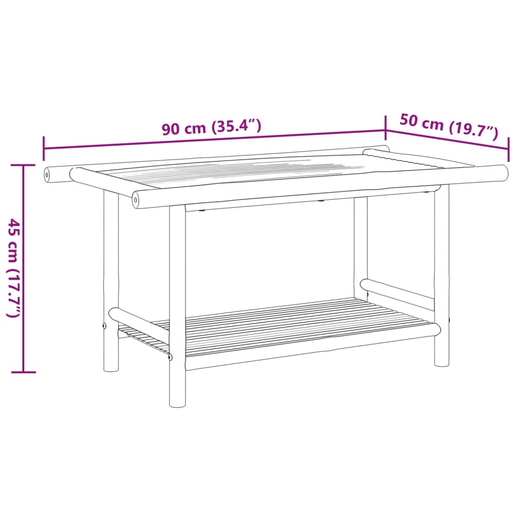 Salontafel 90x50x45 cm bamboe