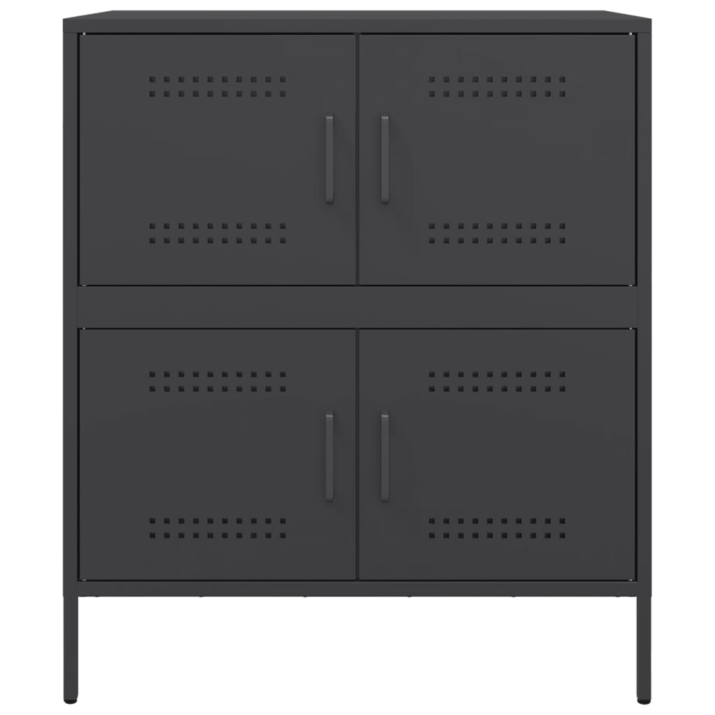 Dressoir 68x39x79 cm staal mosterdgeel