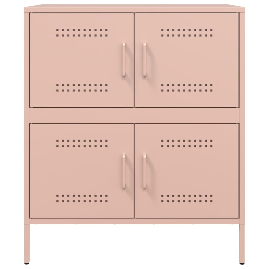 Dressoir 68x39x79 cm staal mosterdgeel