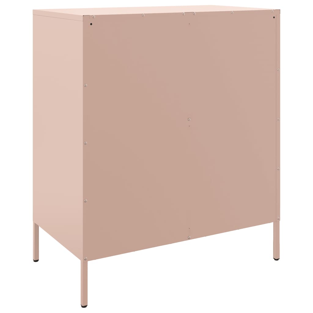 Dressoir 68x39x79 cm staal mosterdgeel