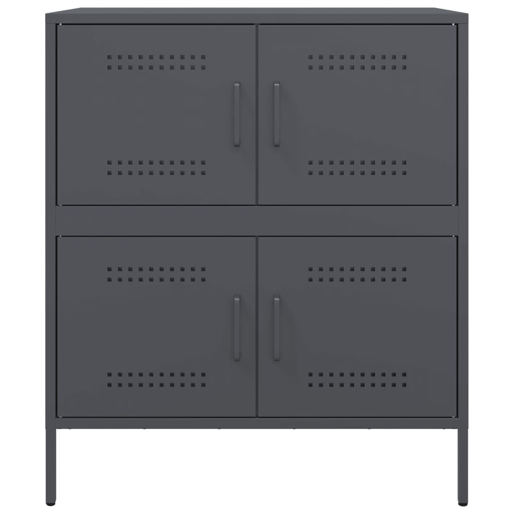 Dressoir 68x39x79 cm staal mosterdgeel