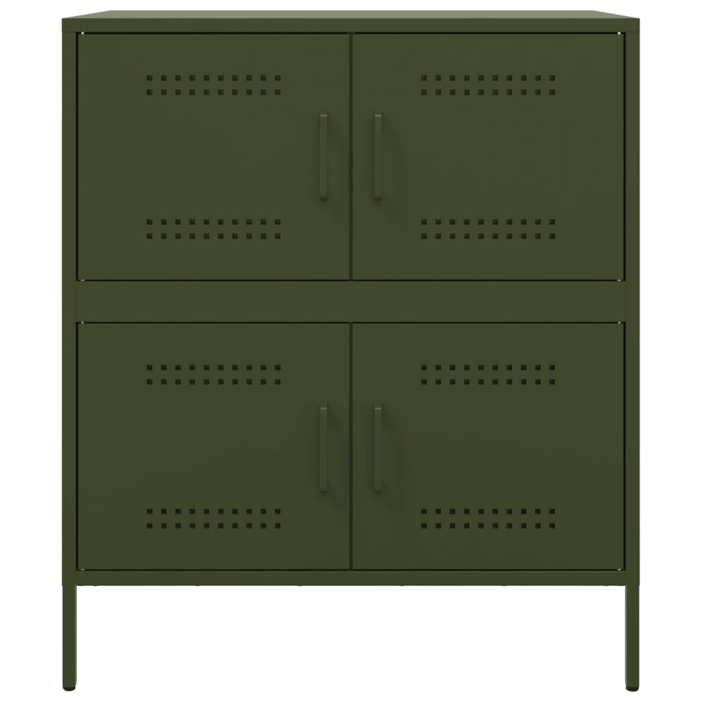 Dressoir 68x39x79 cm staal mosterdgeel