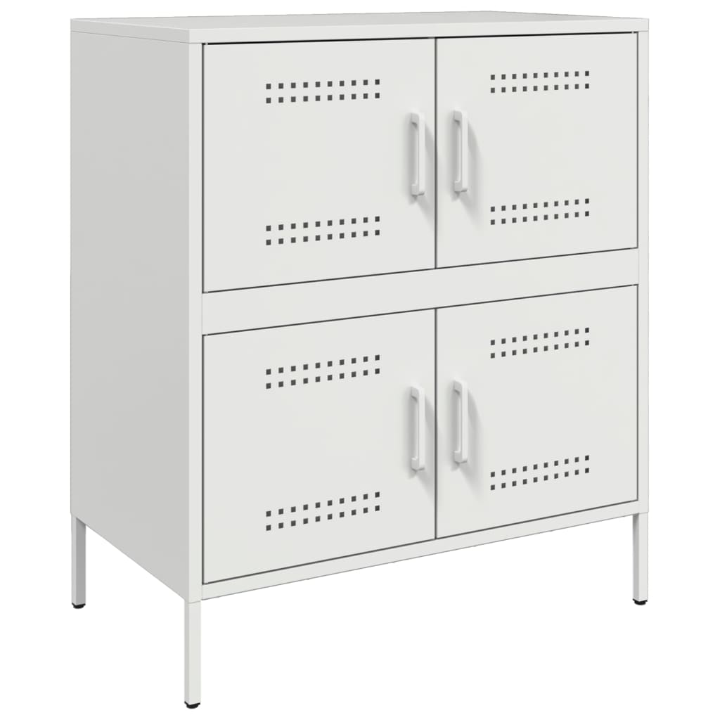 Dressoir 68x39x79 cm staal mosterdgeel