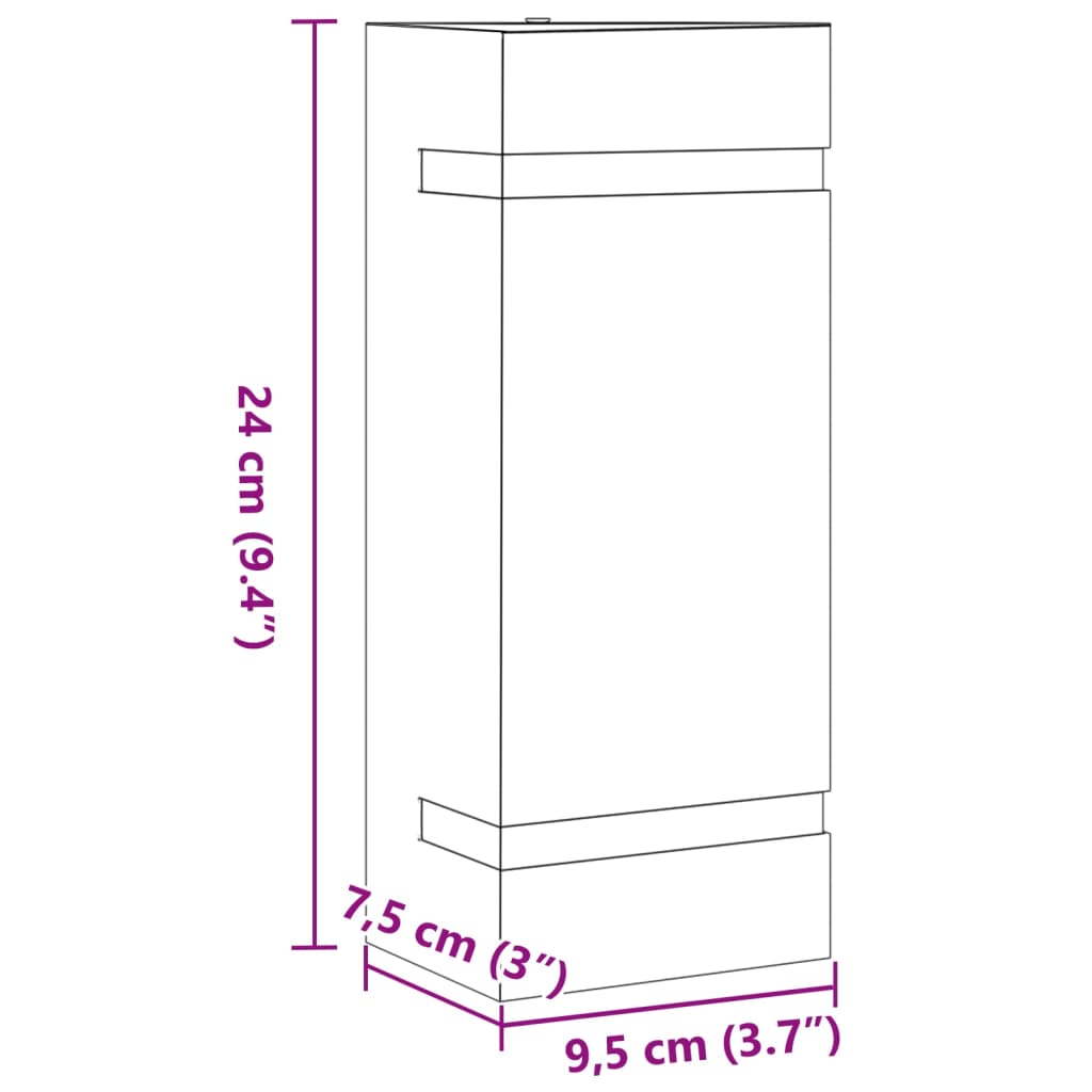 Buitenwandlampen 2 st 35 W rechthoekig zilverkleurig