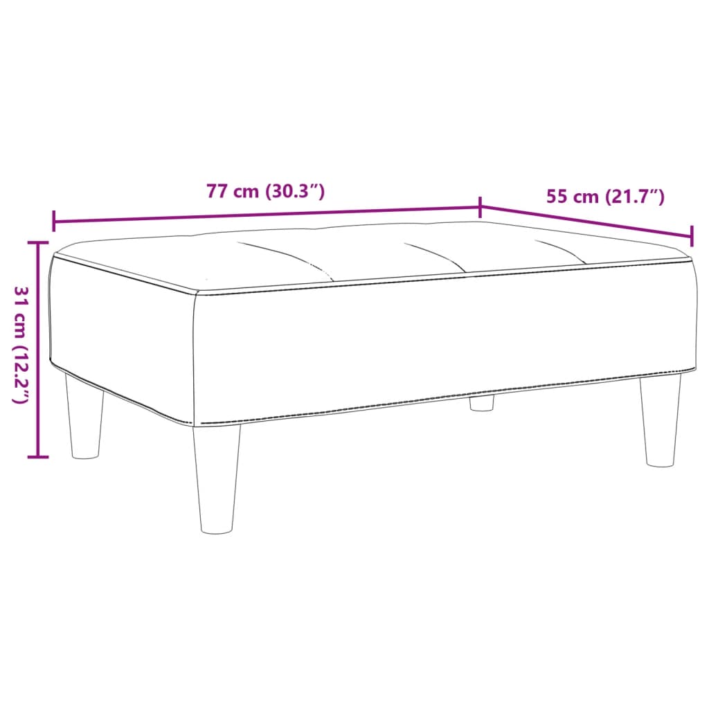 Voetenbank 77x55x31 cm stof donkergrijs