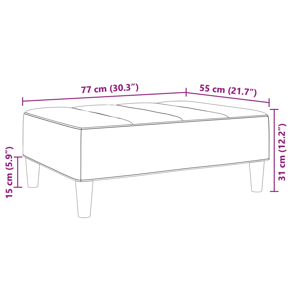 Voetenbank 77x55x31 cm fluweel donkergroen