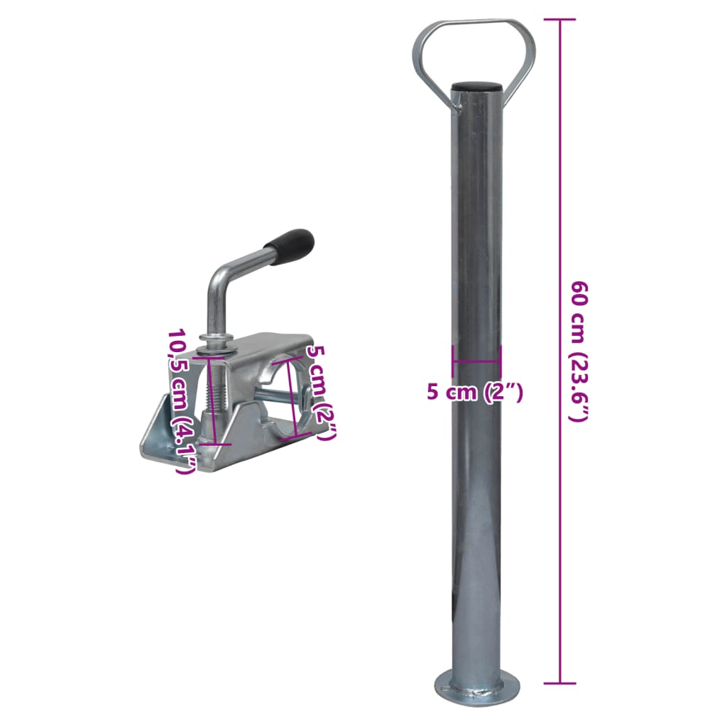 Neuswiel met 2 staanders en 3 spanklemmen 60 mm