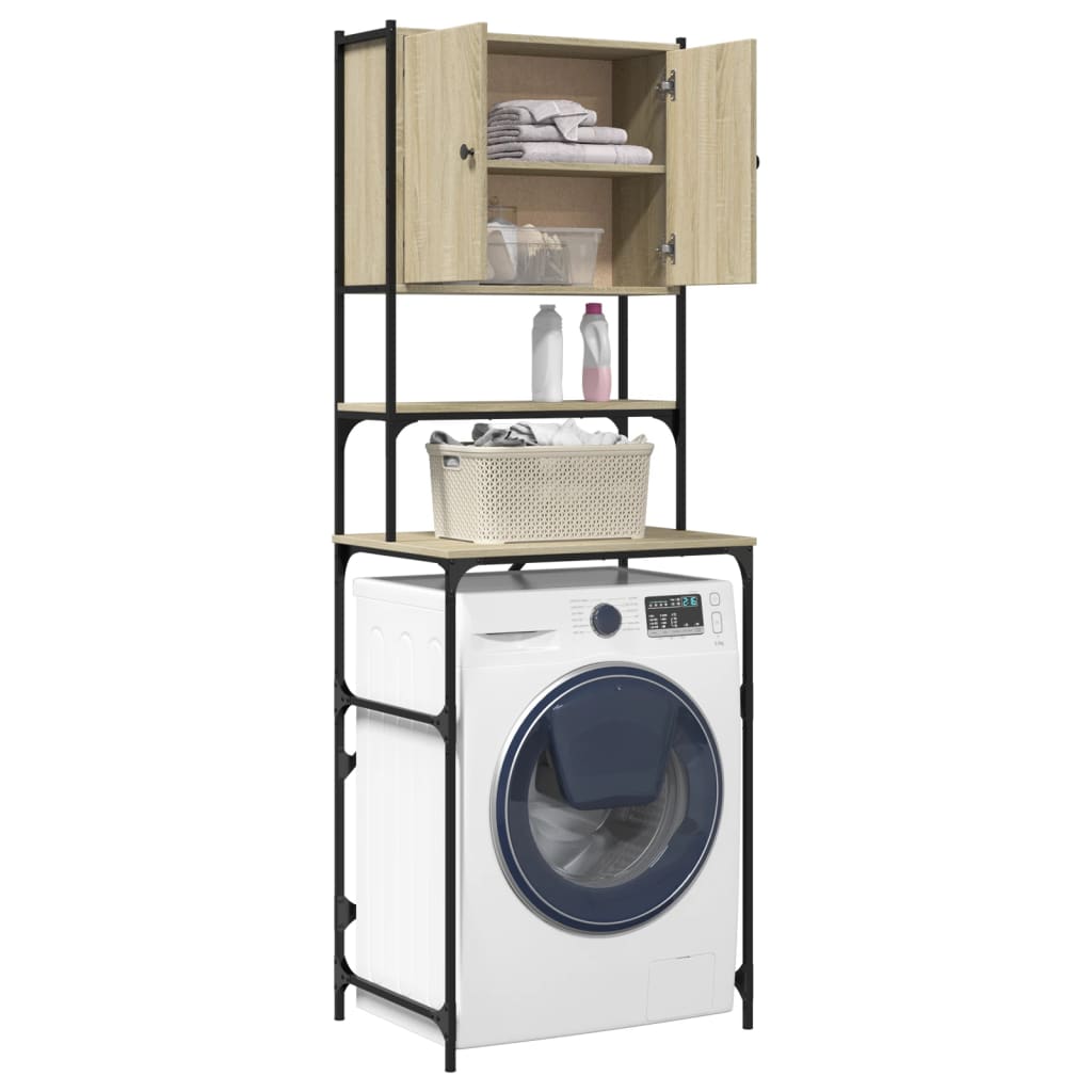 Wasmachinekast 68x48,5x194 cm sonoma eikenkleurig