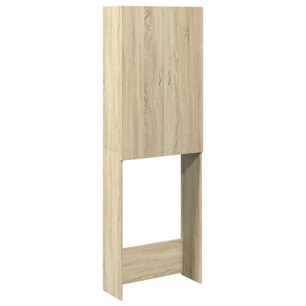 Wasmachinekast 64x25,5x190 cm oud houtkleurig