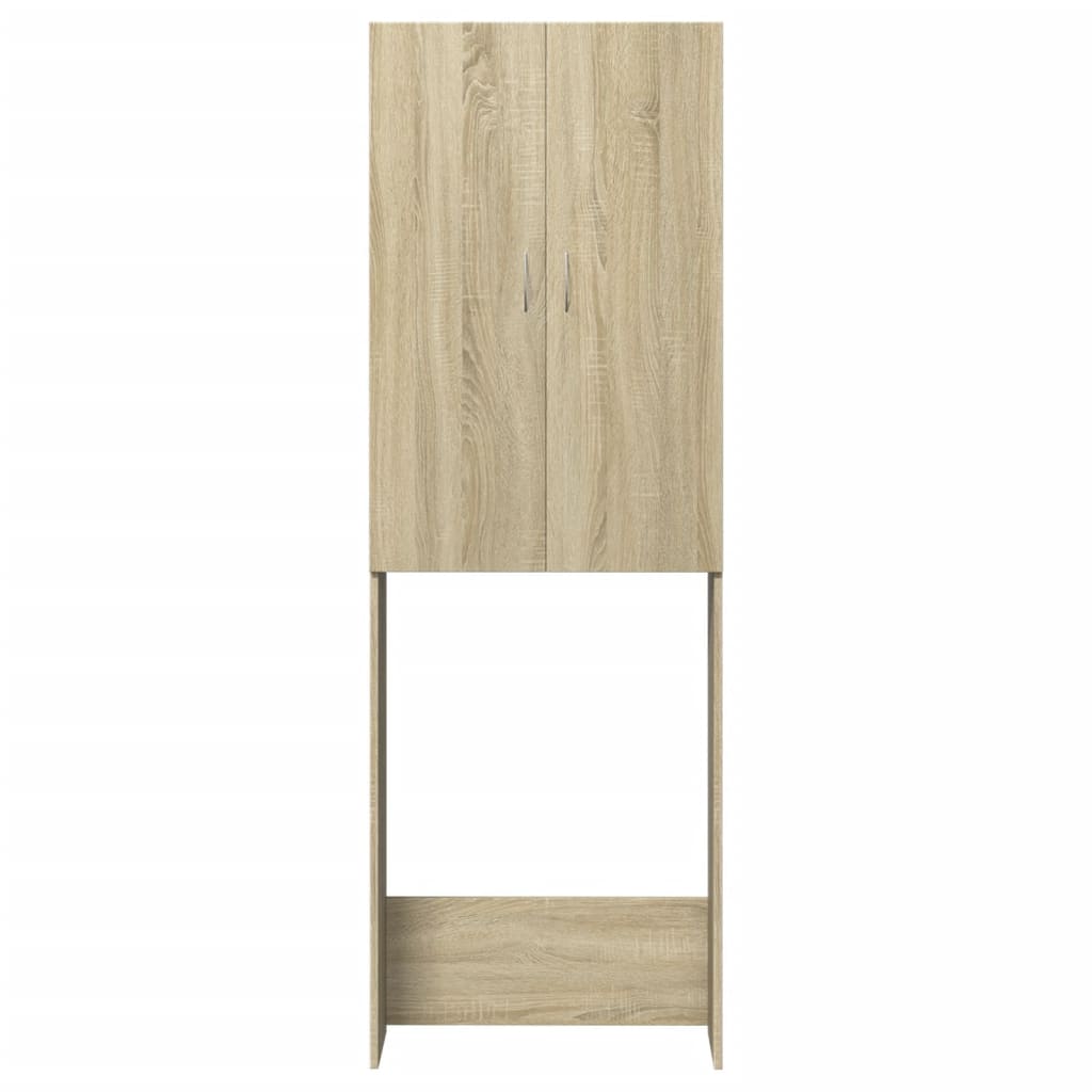 Wasmachinekast 64x25,5x190 cm oud houtkleurig