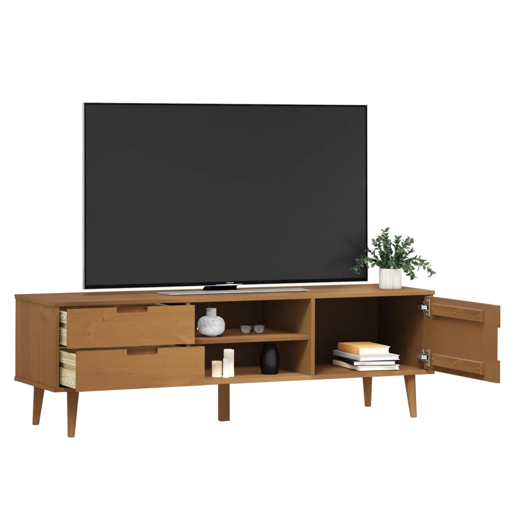 Tv-meubel MOLDE 158x40x49 cm massief grenenhout