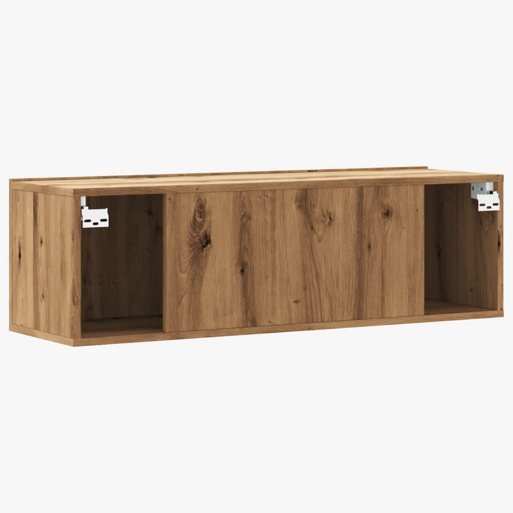 Tv-wandmeubel 120x30x30 cm bewerkt hout bruin eikenkleur